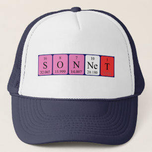 Sonnet Periodisk bord namn hat Truckerkeps