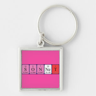 Sonnet Periodisk nyckelring bord namn