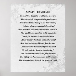 Sonnet to Science Edgar Allan Poe Dikt Poster