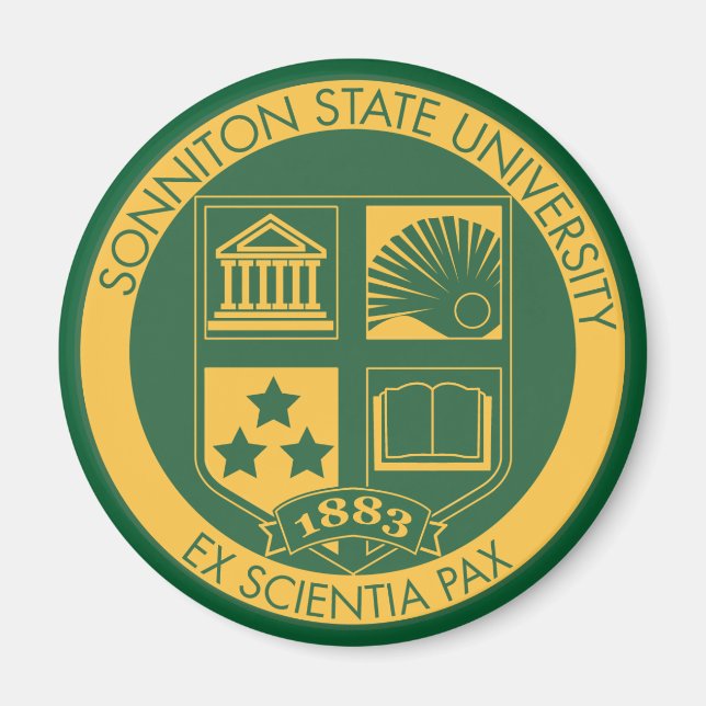 Sonniton State Universiteten Seal - Färg Magnet (Framsidan)