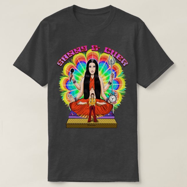 Sonny och Cher Psychedelic Goddess T Shirt (Design framsida)