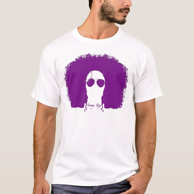 Sonny Rey vit/purpurfärgad Silhouetteutslagsplats T Shirt (Framsida)