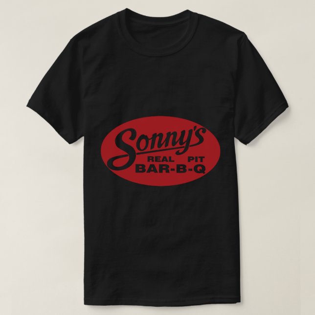 Sonny&x27;s BBQ Resto-fästmärke T Shirt (Design framsida)
