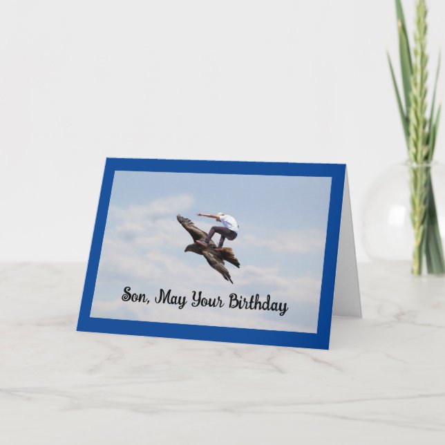 Sono Birthday Bird Surfing Card Kort (Framsida)