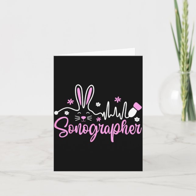 Sonograf Bunny Påsk Sonografi Ultraljud Kort (Framsida)