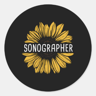 Sonograf Sonography Ultrasound Technolog Runt Klistermärke