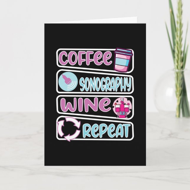Sonograf Sonography Vin-kaffe Kort (Framsida)