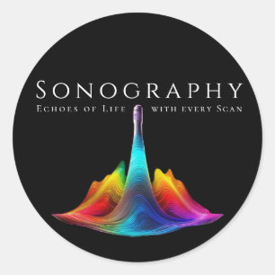 Sonografi-färgstark ultraljudsundersökning Vinkar Runt Klistermärke