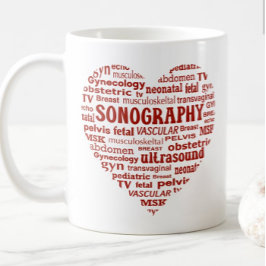 Sonografi Specialitet Rött Hjärta Sonografgåva Kaffemugg