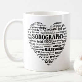 Sonografi Specialitet Svart Hjärta Sonograf Gåva Kaffemugg