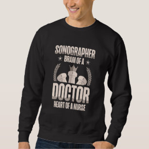 Sonografisk hjärna av Doktor i ett sjukhushjärta Lång Ärmad Tröja