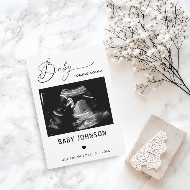 Sonogram Baby kommer snart Gravid Meddelande Inbjudningar (Skapare uppladdad)