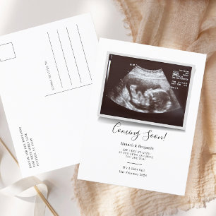 Sonogram Baby Scan Ultrasound Gravid Meddelande Vykort