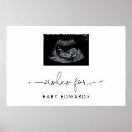 Sonogram Gender Neutral Baby Shower Guest Bok Poster