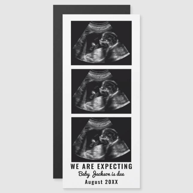 Sonogram Gravid Announcement Photo Booth Strip (Fram/baksida)