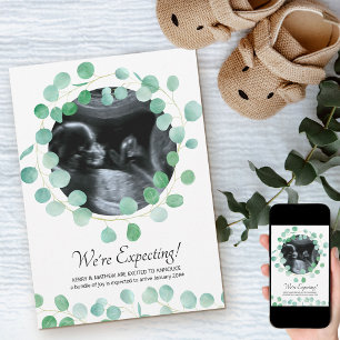 Sonogram Photo Eucalyptus Greenery Gravid Meddelande