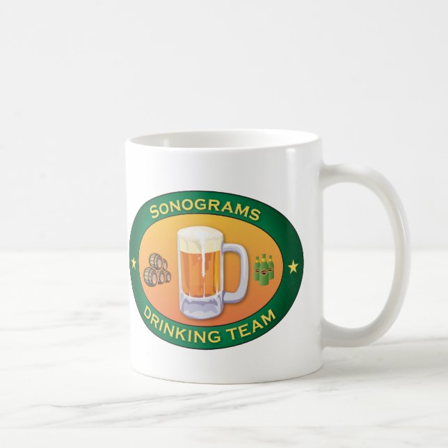 Sonograms som dricker laget kaffemugg (Höger)