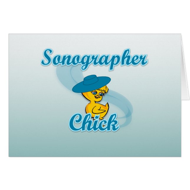 Sonographer-Chick nr 3 Hälsningskort (Framsidan Horizontal)