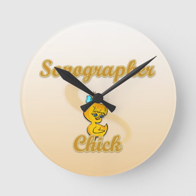 Sonographer-Chick Rund Klocka (Framsida)