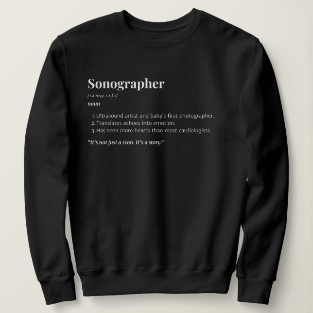 Sonographer Definition - Ultrasound Tech Gift T Shirt (Design framsida)