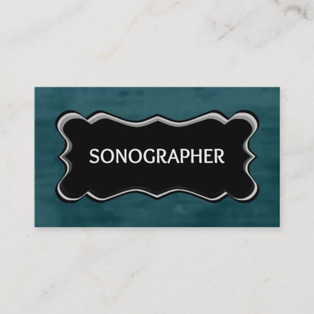 Sonographer Elegant Namn Plate Visitkort (Framsida)