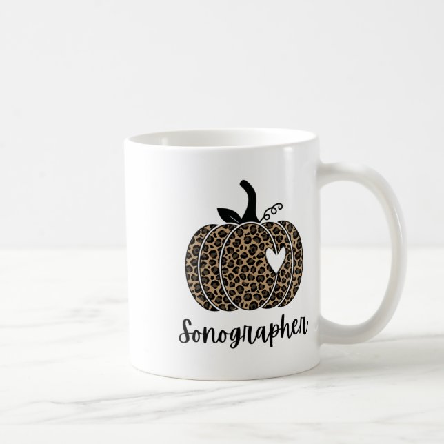 Sonographer Halloween Fall Autumn Pumpkin Cute Kaffemugg (Höger)