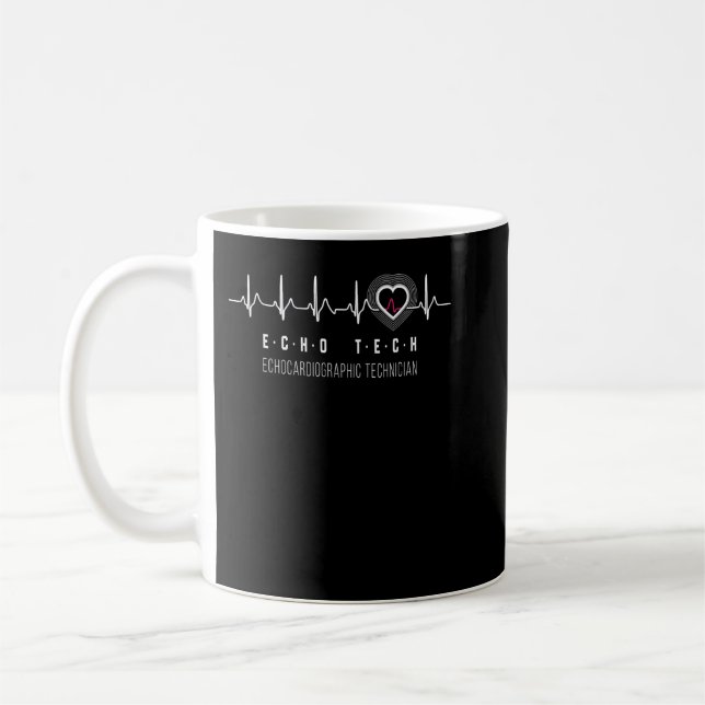 Sonographer RDCS Hjärtekoteknologi Heartslag Gift Kaffemugg (Vänster)