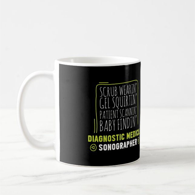 Sonographer SCrub Wearing Ultrasound Tech Gift Kaffemugg (Vänster)