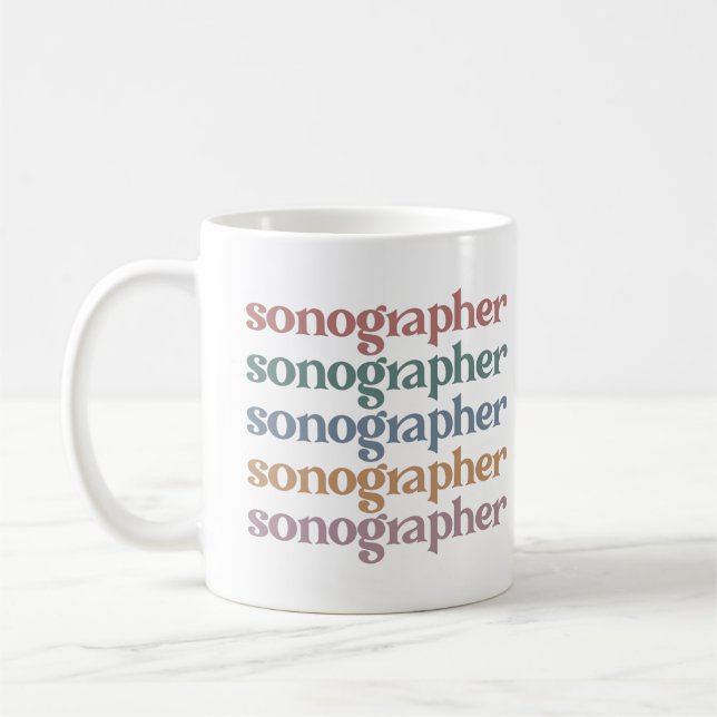 Sonographer Ultrasound Tech Retro Sonographer Gift Kaffemugg (Vänster)