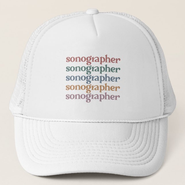 Sonographer Ultrasound Tech Retro Sonographer Gift Keps (Framsida)