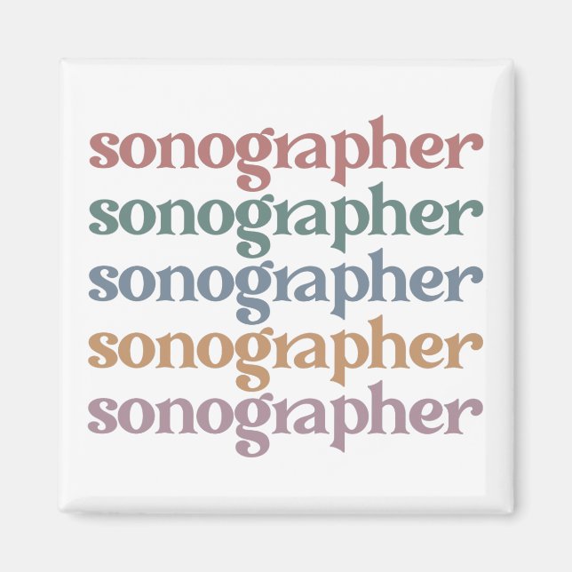 Sonographer Ultrasound Tech Retro Sonographer Gift Magnet (Framsidan)