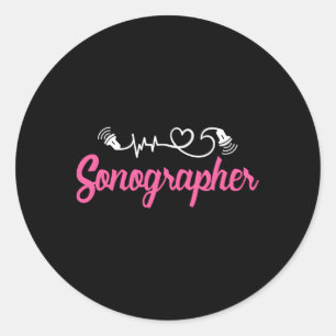 Sonographer Ultrasound Tech Sonography Technician Runt Klistermärke