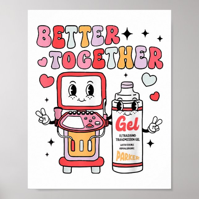 Sonographer Valentines day Ultrasound Technolog Poster (Framsidan)