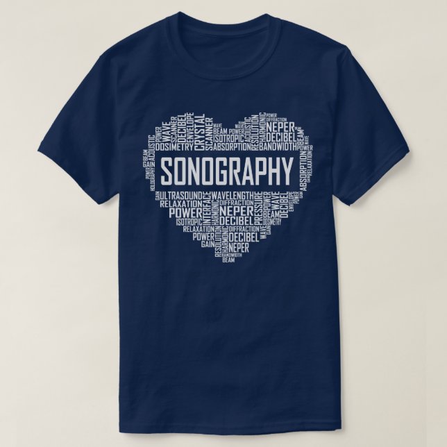Sonography Heart T Shirt (Design framsida)