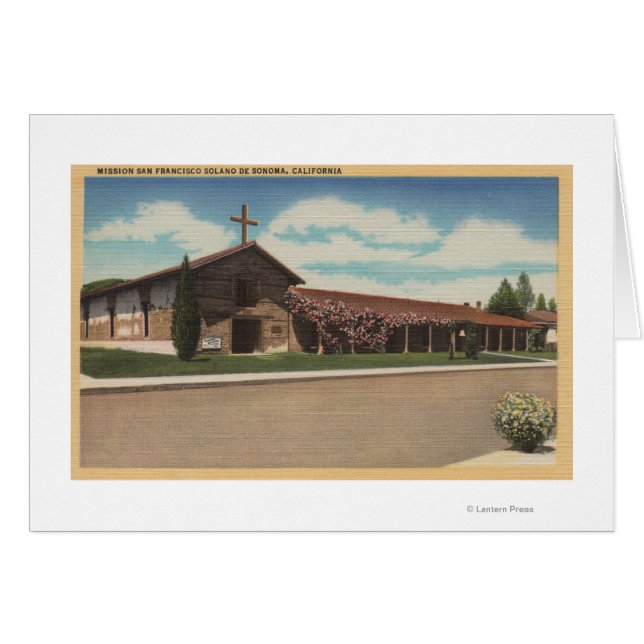 Sonoma, CA - Uppdrag San Francisco Solano Hälsningskort (Framsidan Horizontal)