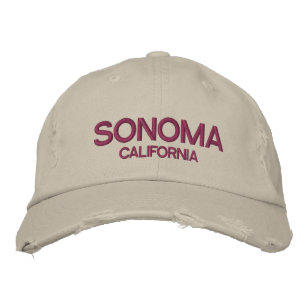Sonoma California Distress Baseball Cap Broderad Keps