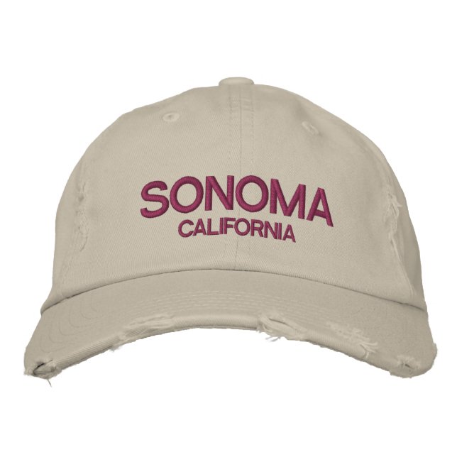 Sonoma California Distress Baseball Cap Broderad Keps (Framsida)