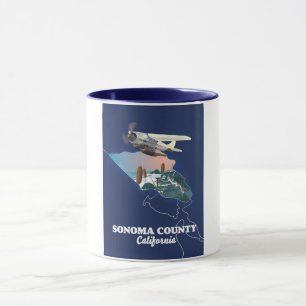 Sonoma County California karta Mugg