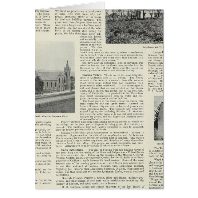 Sonoma, Kalifornien Hälsningskort (Framsidan)