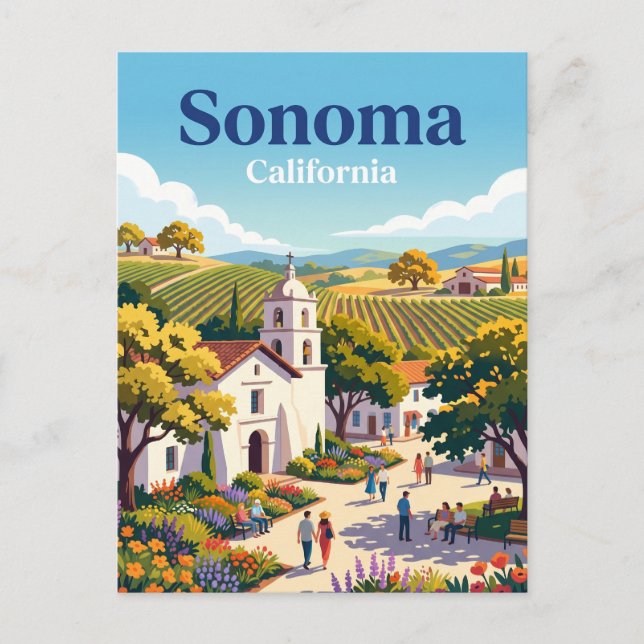 Sonoma Kalifornien Vykort (Framsida)