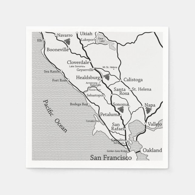 Sonoma / Napa Vin Land Pappersservett (Framsidan)