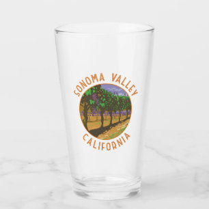 Sonoma Valley California Retro Distress Circle Glaskopp