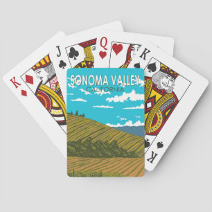 Sonoma Valley California Travel Art Vintage Casinokort