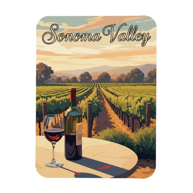 Sonoma Valley California Travel Magnet (Vertikal)