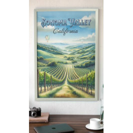 Sonoma Valley California Vin Land Poster