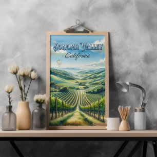 Sonoma Valley California Vin Land Poster