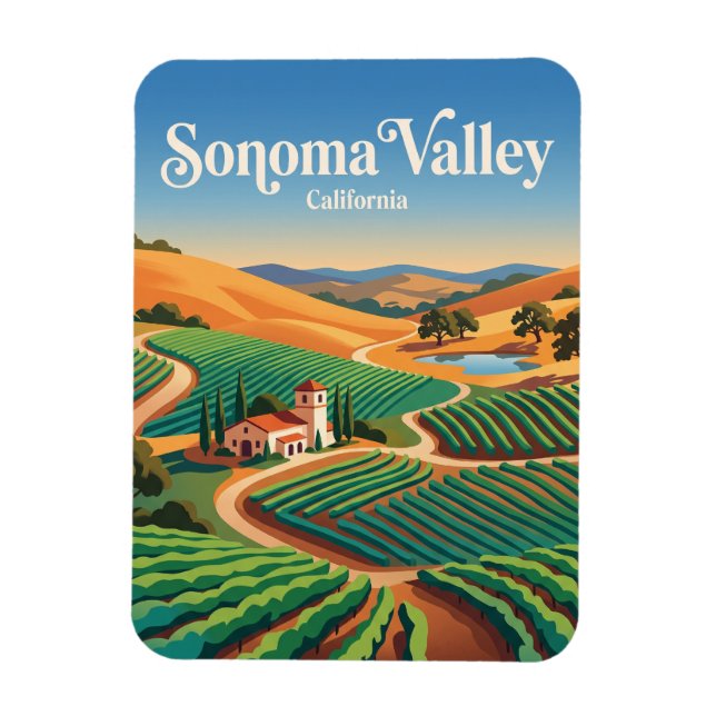 Sonoma Valley Kalifornien Magnet (Vertikal)