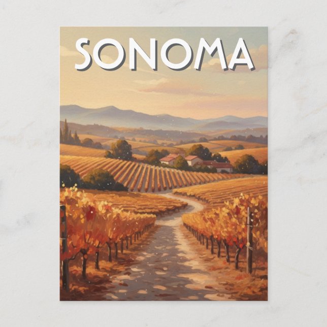Sonoma Valley Kalifornien Resa Vykort (Framsida)