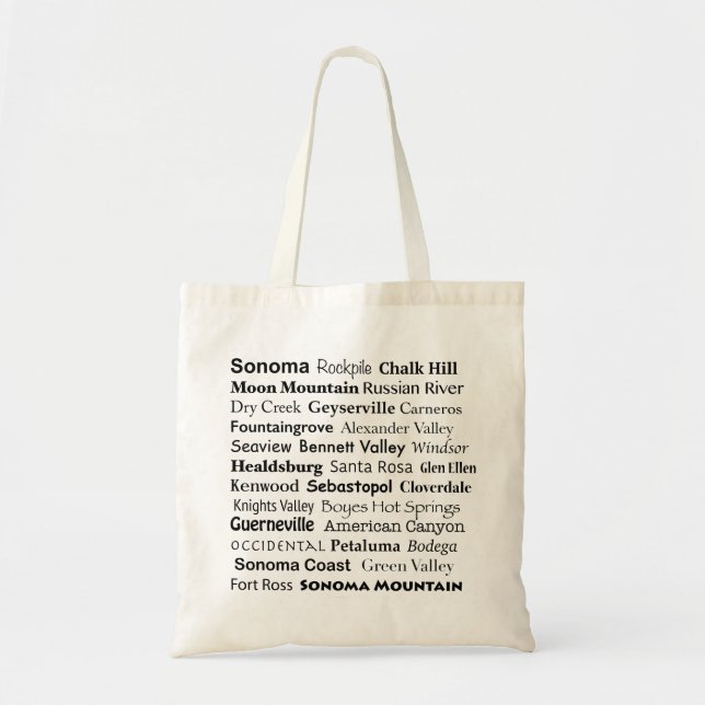 Sonoma Vin Land Tote Bag Tygkasse (Framsidan)