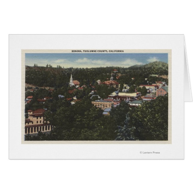 Sonora, CaliforniaAerial ViewSonora, CA Hälsningskort (Framsidan Horizontal)